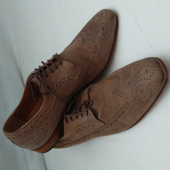 Vero cuoio made in Italy men's leather lace up light brown dress shoes Sz 42 - Picture 12 of 12